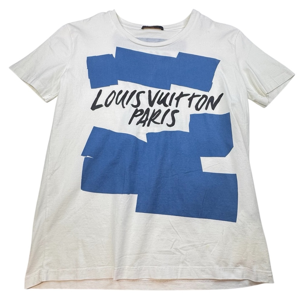 !!! SOLD !!! T-Shirt Men XS White Cotton Malletier Paris 1854 Graphic Print Tee